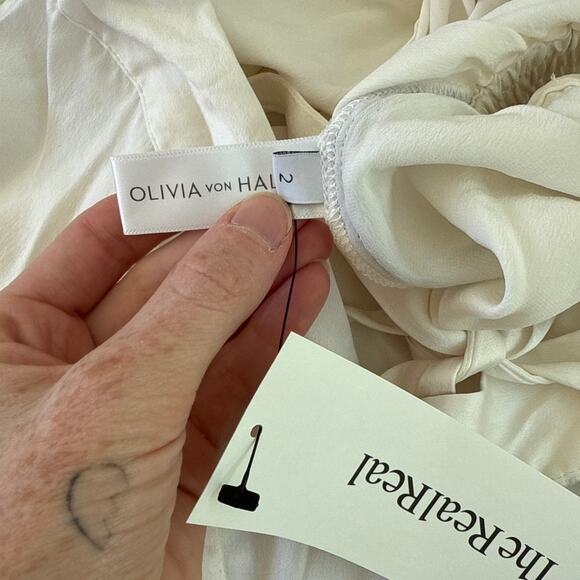 Olivia Von Halle Pyjama Bottoms Coco Size 2 Ivory Black - Picture 5 of 8